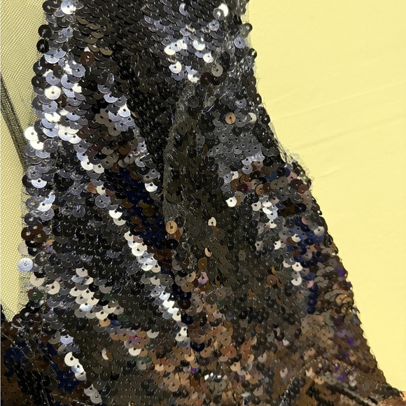 Free People dark grey/Black sequins dress size medium - Picture 5 of 9